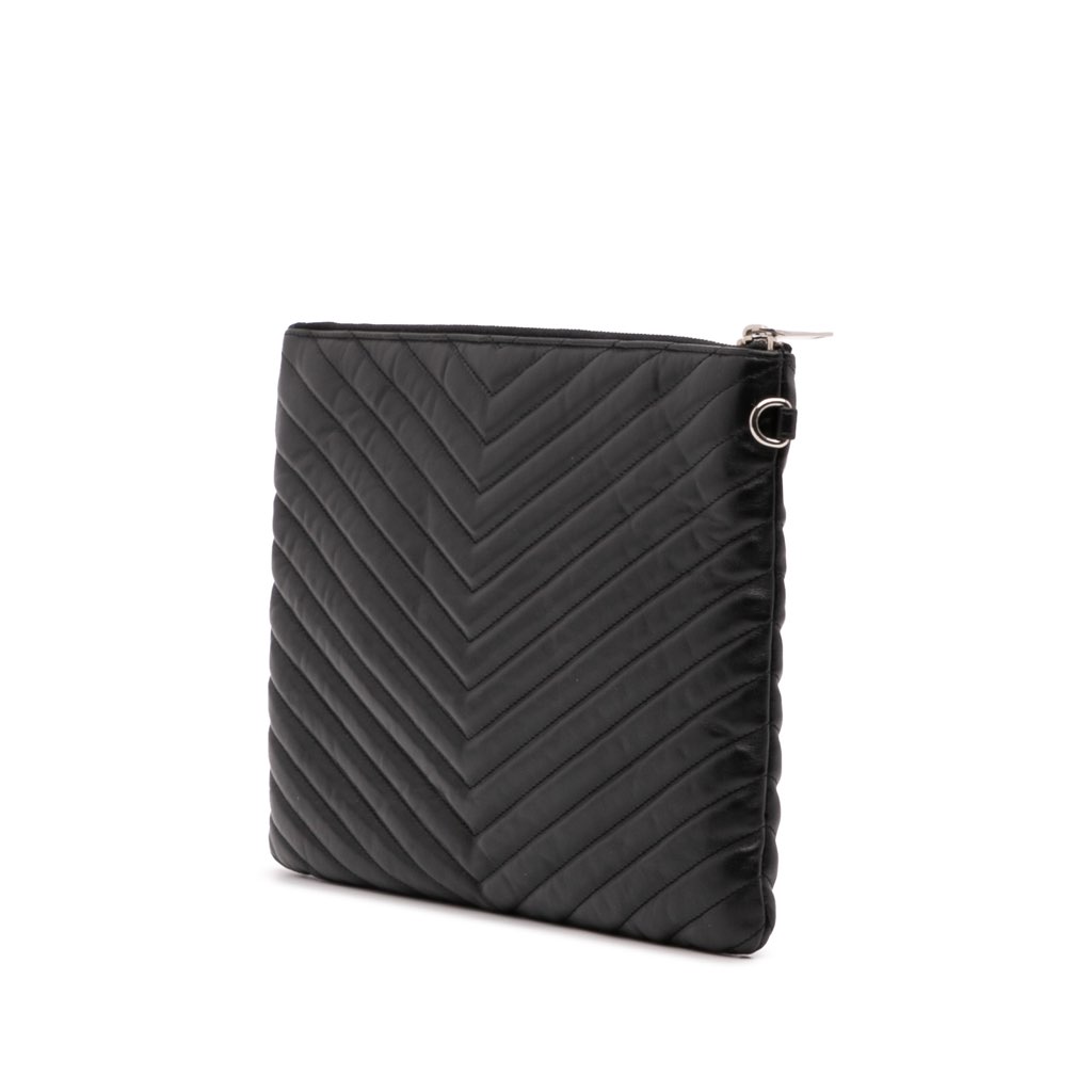 Saint Laurent Calfskin Matelasse Monogram Document Holder - 2