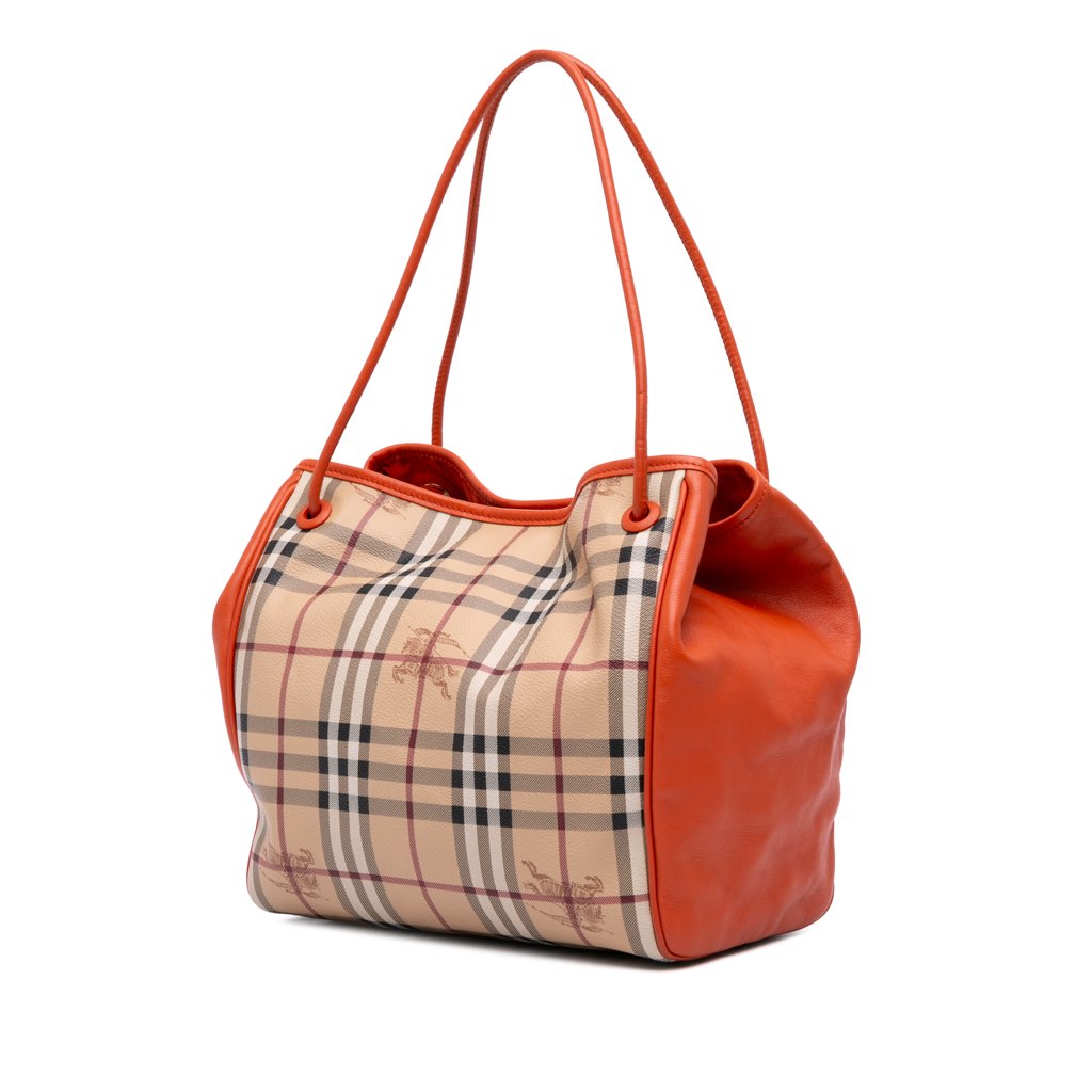Burberry Small Haymarket Check Coated Canvas Canterbury Tote - Back view
