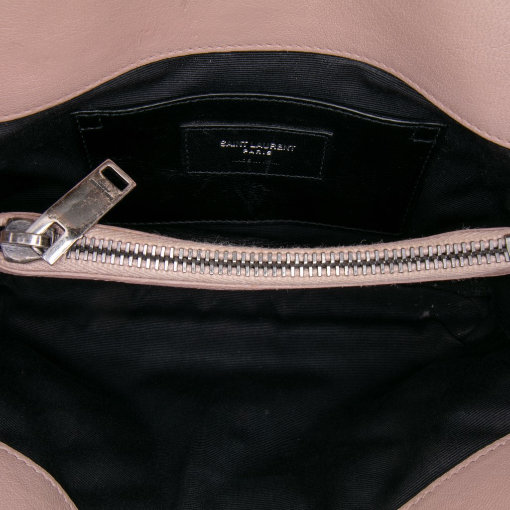 Saint Laurent Medium Quilted Chevron Sheepskin College Satchel - 4