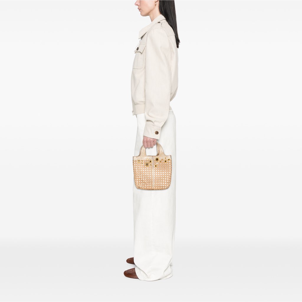 Bottega Veneta Calfskin Intrecciato Grommet Handbag - Image 14