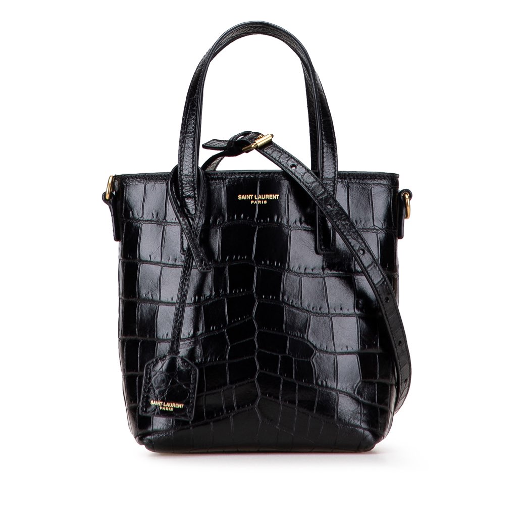 Saint Laurent Mini Toy Embossed Leather Shopping Tote