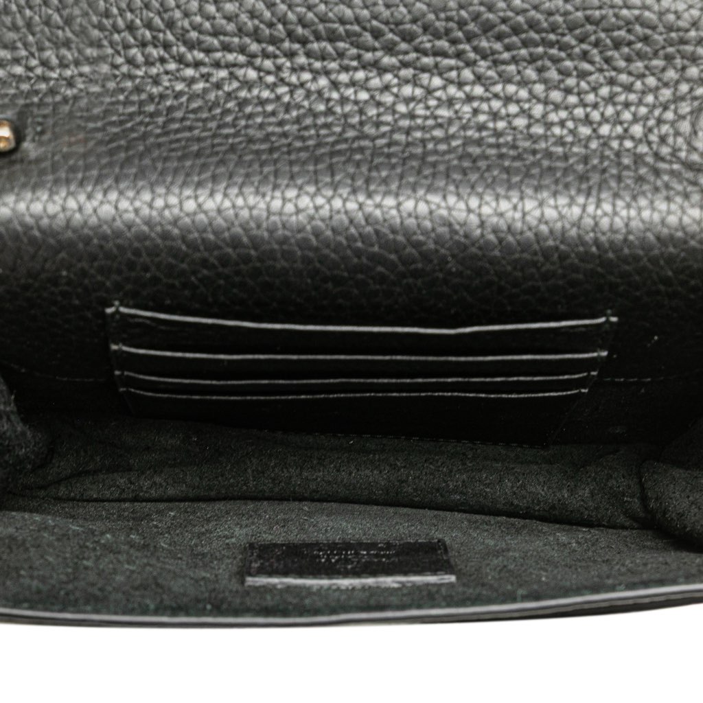 Valentino Pebbled Calfskin Rockstud Envelope Wallet on Chain - 4