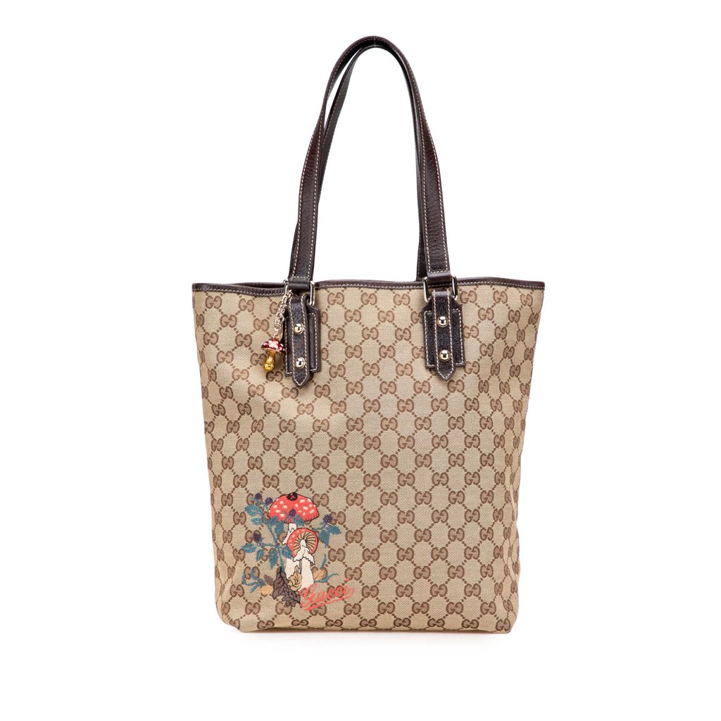 Gucci GG Canvas Embroidered Mushroom Tote
