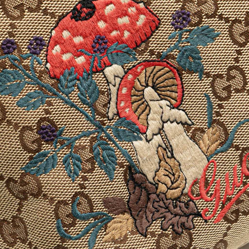 Gucci GG Canvas Embroidered Mushroom Tote - Image 11
