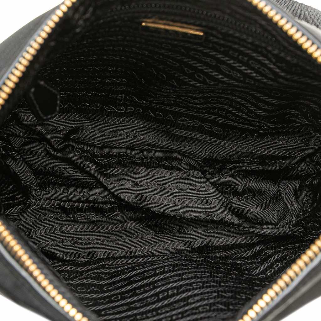 Prada Vitello Trimmed Tessuto Zip Top Crossbody - 4