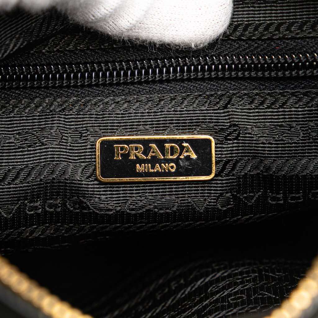 Prada Vitello Trimmed Tessuto Zip Top Crossbody - Side view