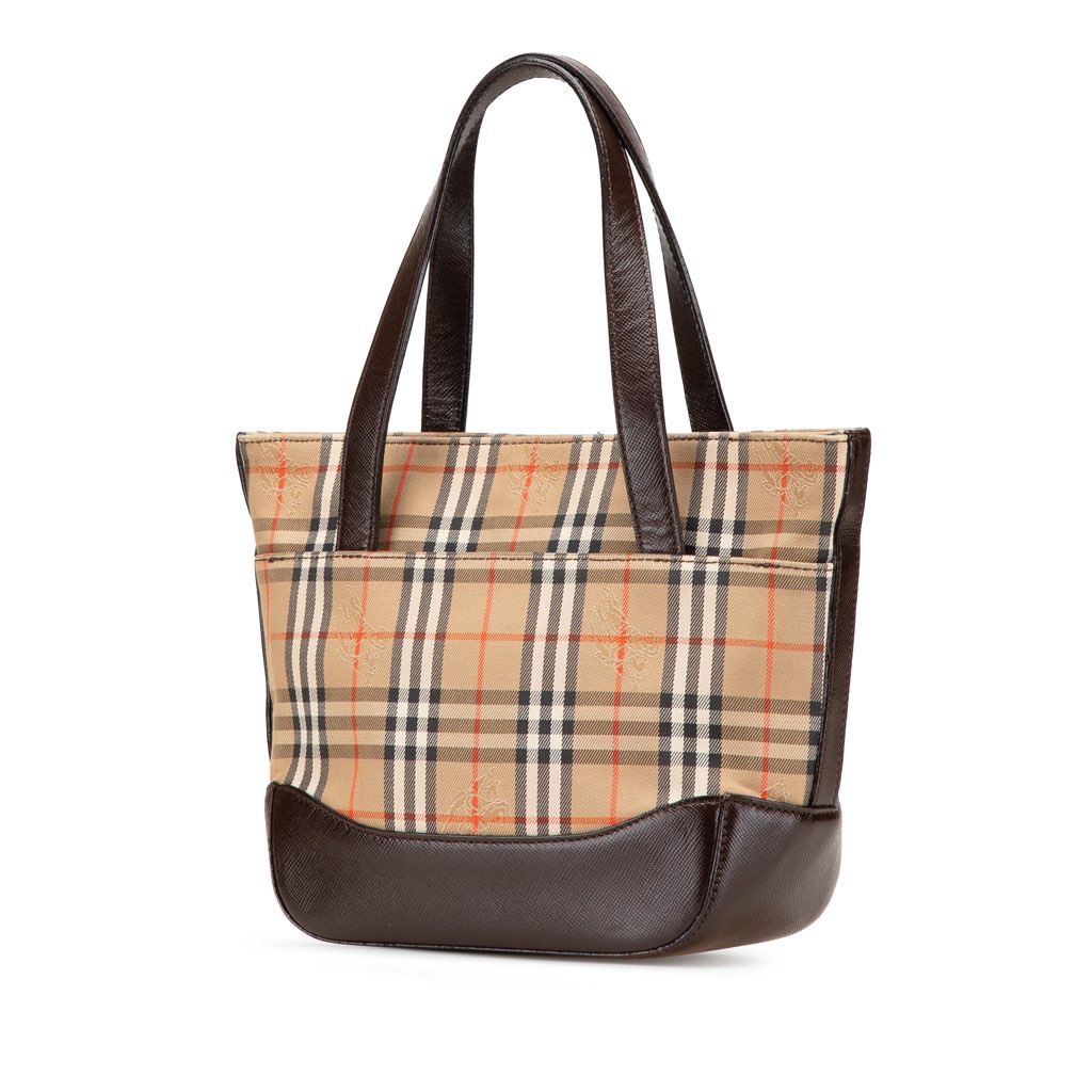Burberry Haymarket Check Canvas Handbag - Back view