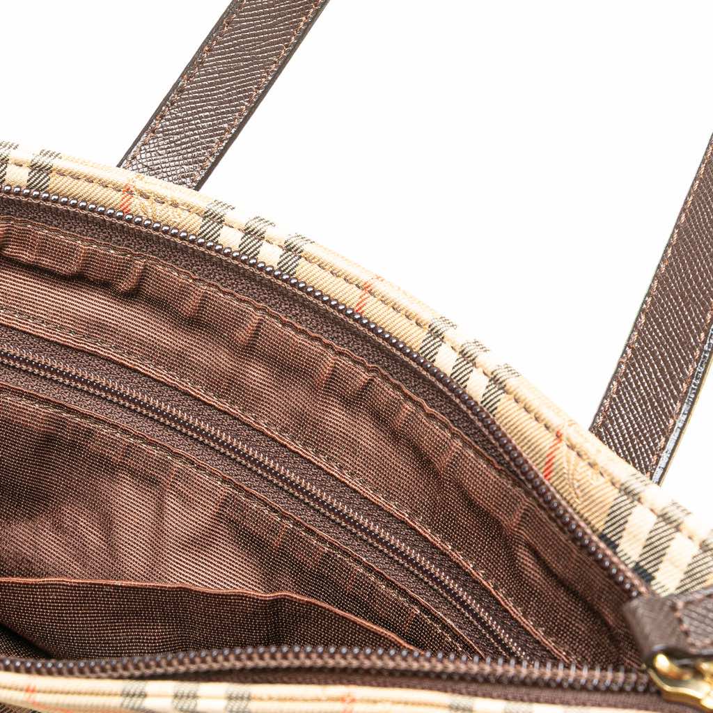 Burberry Haymarket Check Canvas Handbag - Image 11