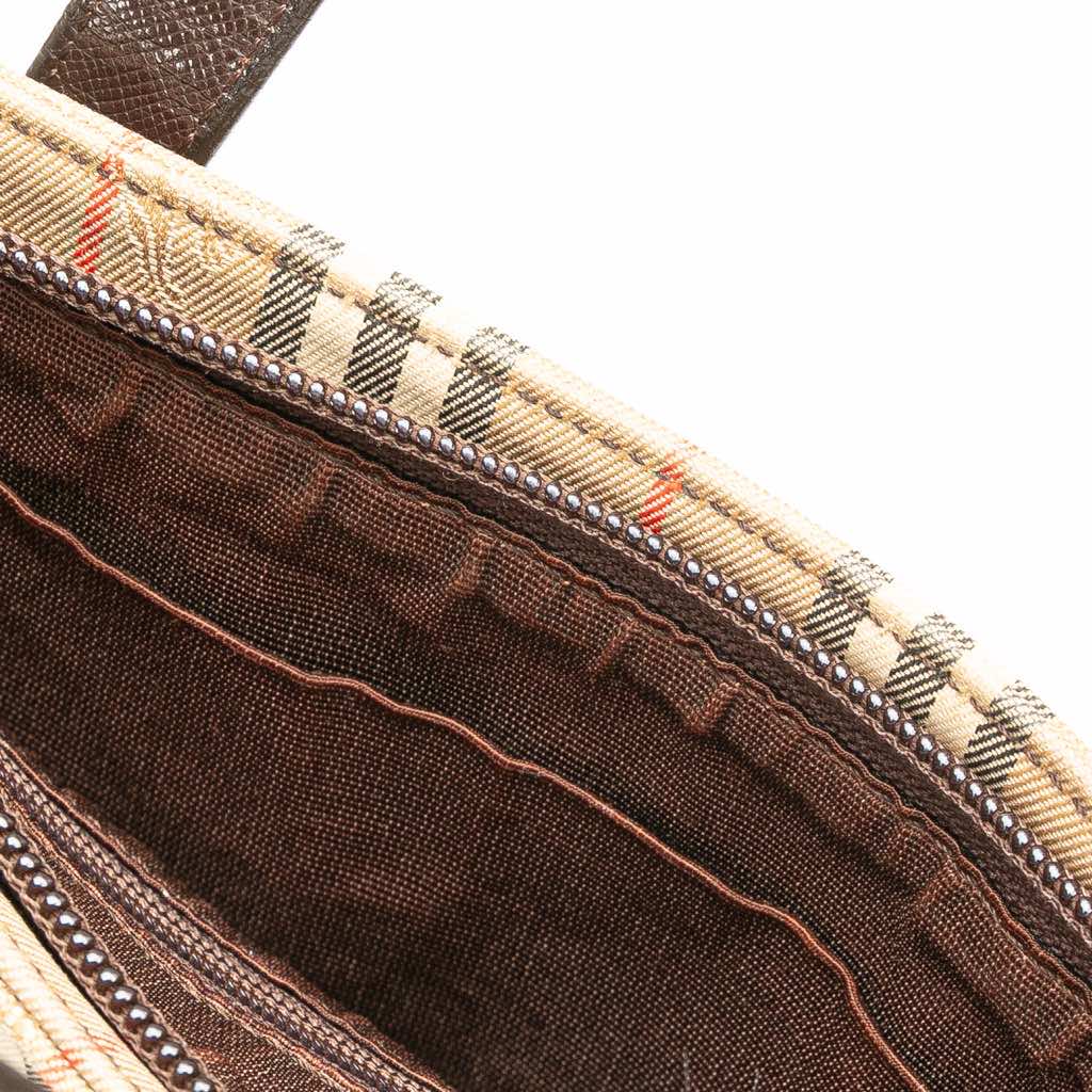 Burberry Haymarket Check Canvas Handbag - Image 12