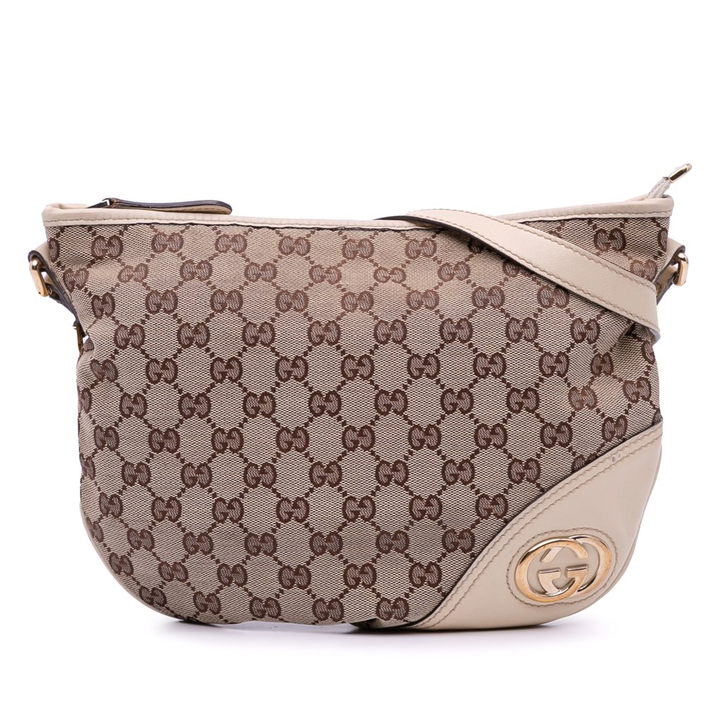 Gucci Medium GG Canvas New Britt Half Moon Crossbody