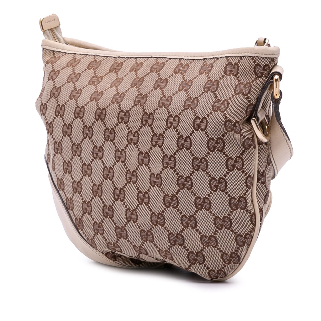 Gucci Medium GG Canvas New Britt Half Moon Crossbody - Back view