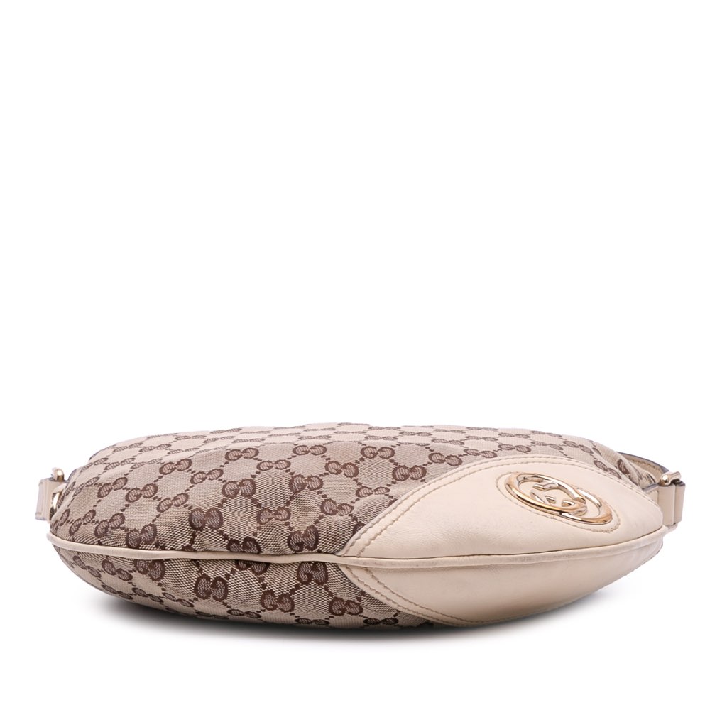 Gucci Medium GG Canvas New Britt Half Moon Crossbody - Image 6