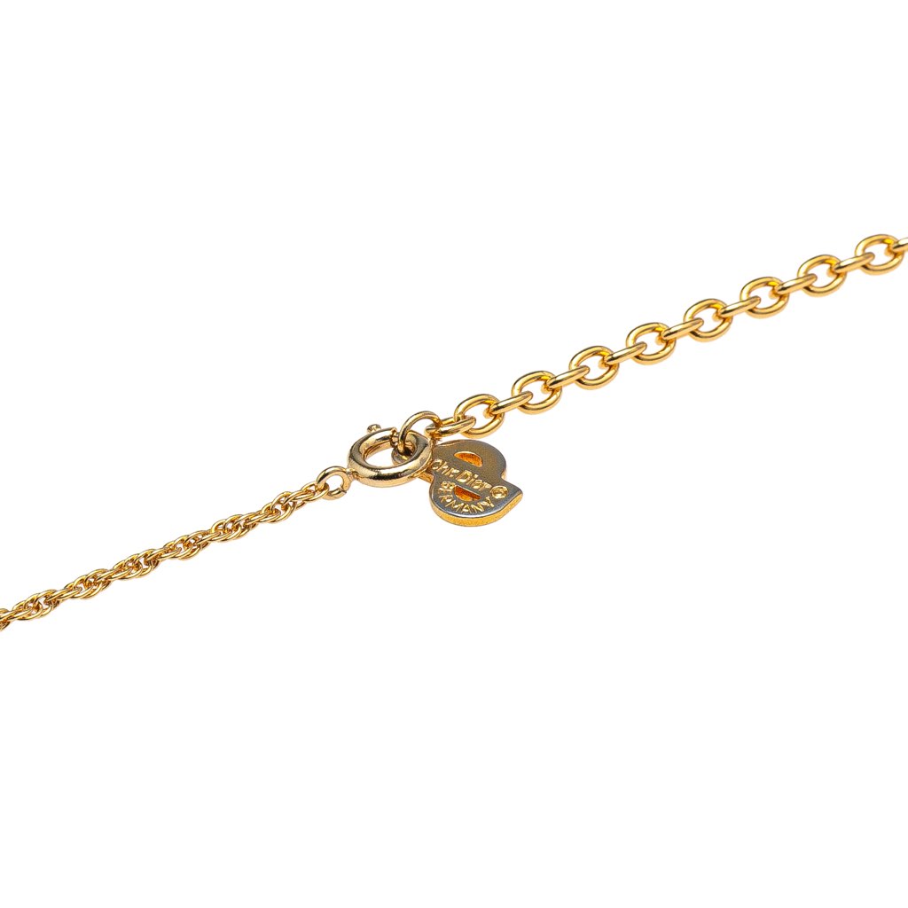 Dior Gold Plated CD Logo Pendant Necklace - 4