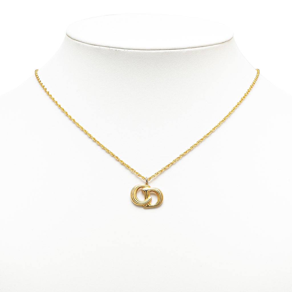 Dior Gold Plated CD Logo Pendant Necklace - 5