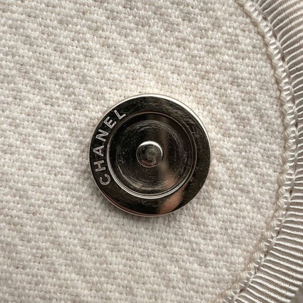 Chanel Medium Canvas Square Stitch Deauville Tote - Image 13