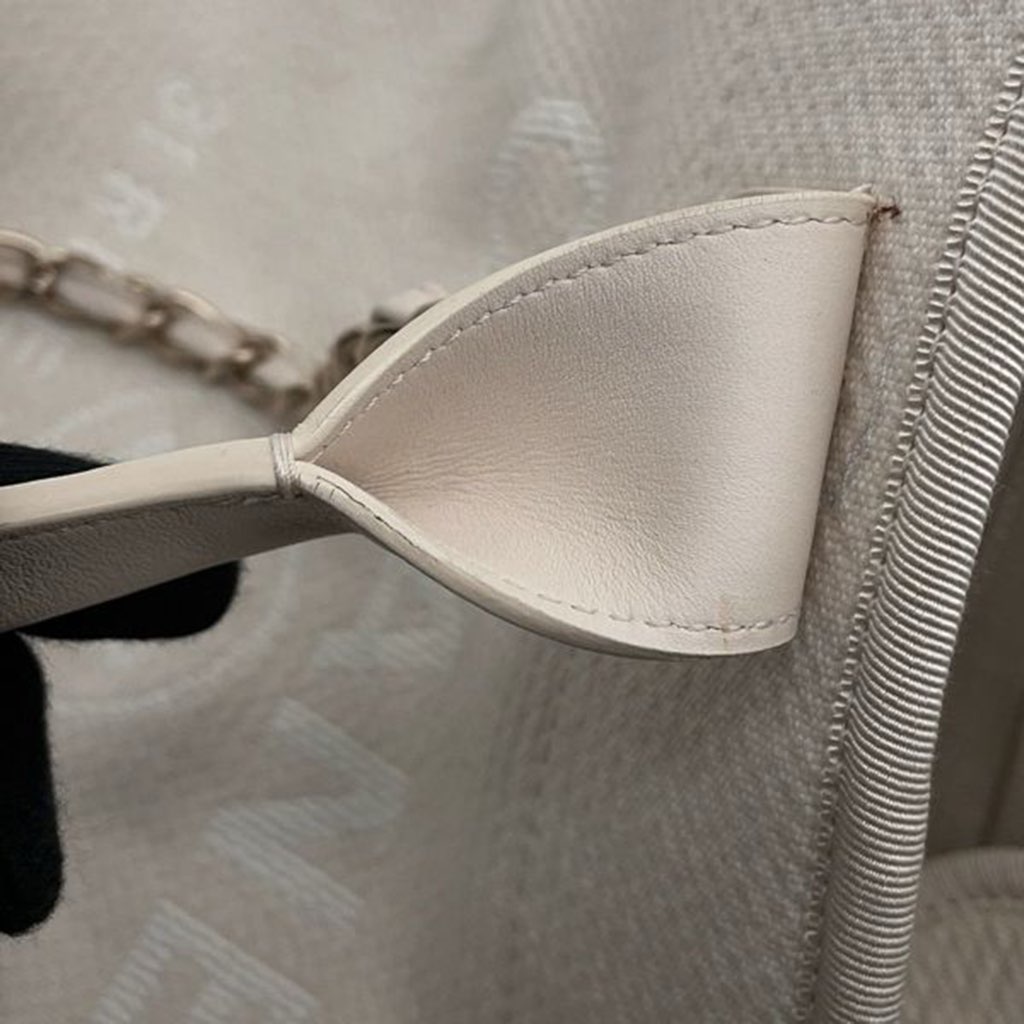 Chanel Medium Canvas Square Stitch Deauville Tote - Image 14