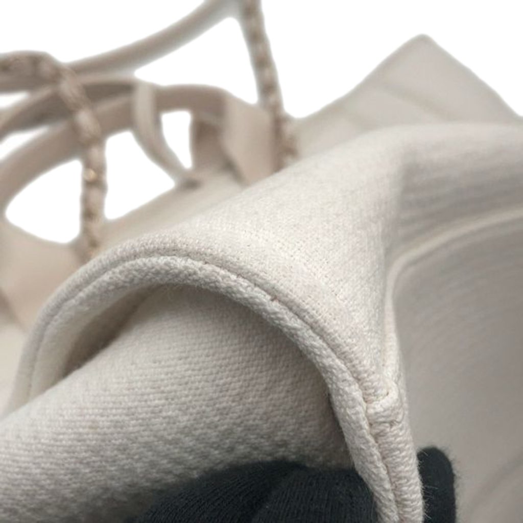 Chanel Medium Canvas Square Stitch Deauville Tote - Detail 2