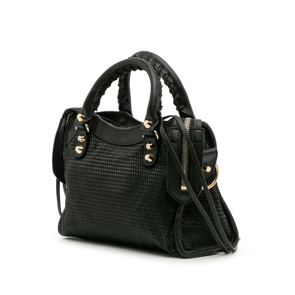 Balenciaga Mini Embossed Calfskin Motocross Classic City Satchel - 2