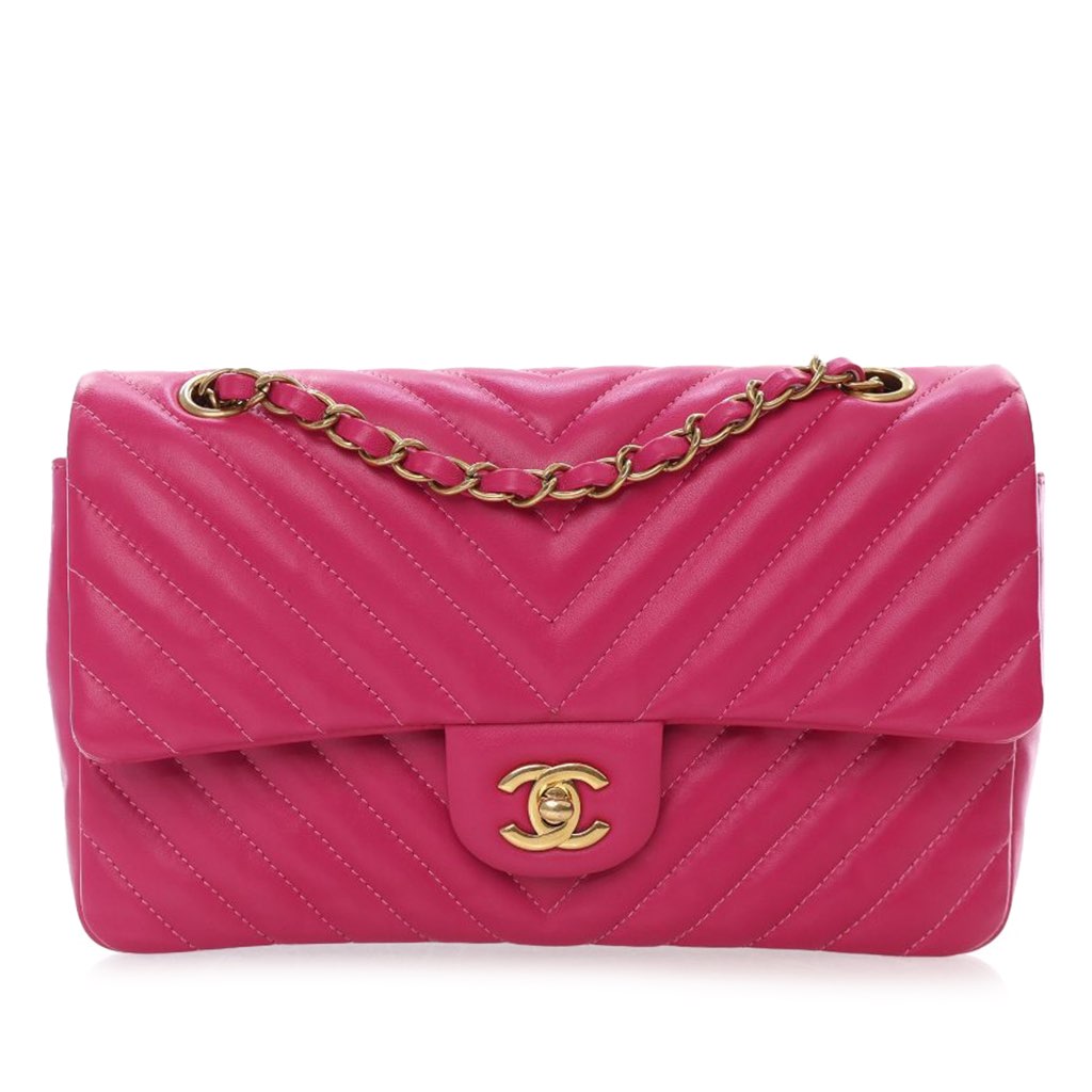 Chanel Medium Classic Chevron Lambskin Double Flap