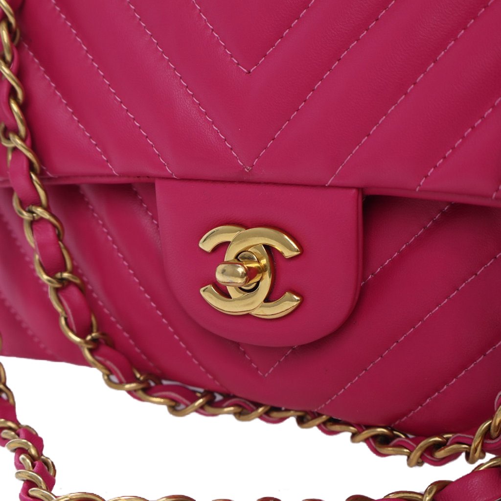Chanel Medium Classic Chevron Lambskin Double Flap - Side view