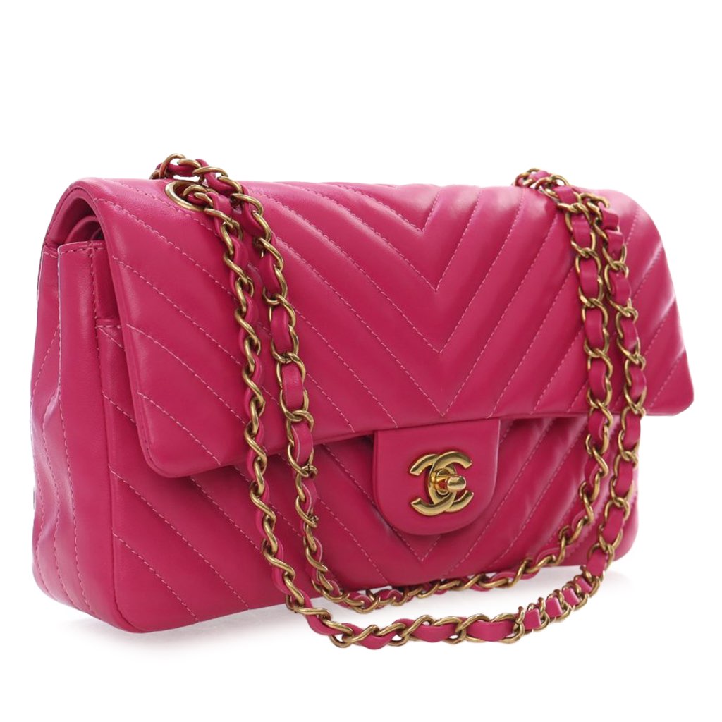 Chanel Medium Classic Chevron Lambskin Double Flap - Detail 1