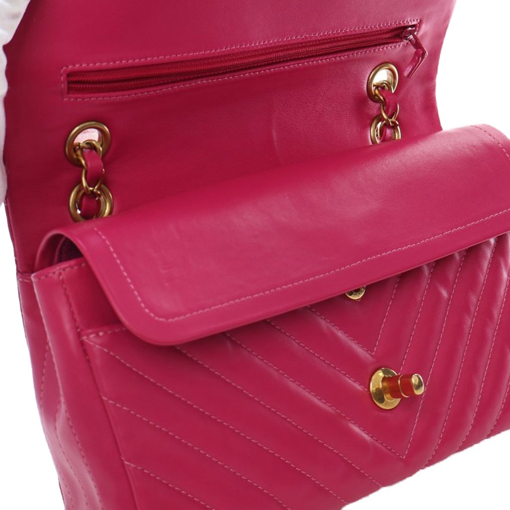 Chanel Medium Classic Chevron Lambskin Double Flap - Image 10