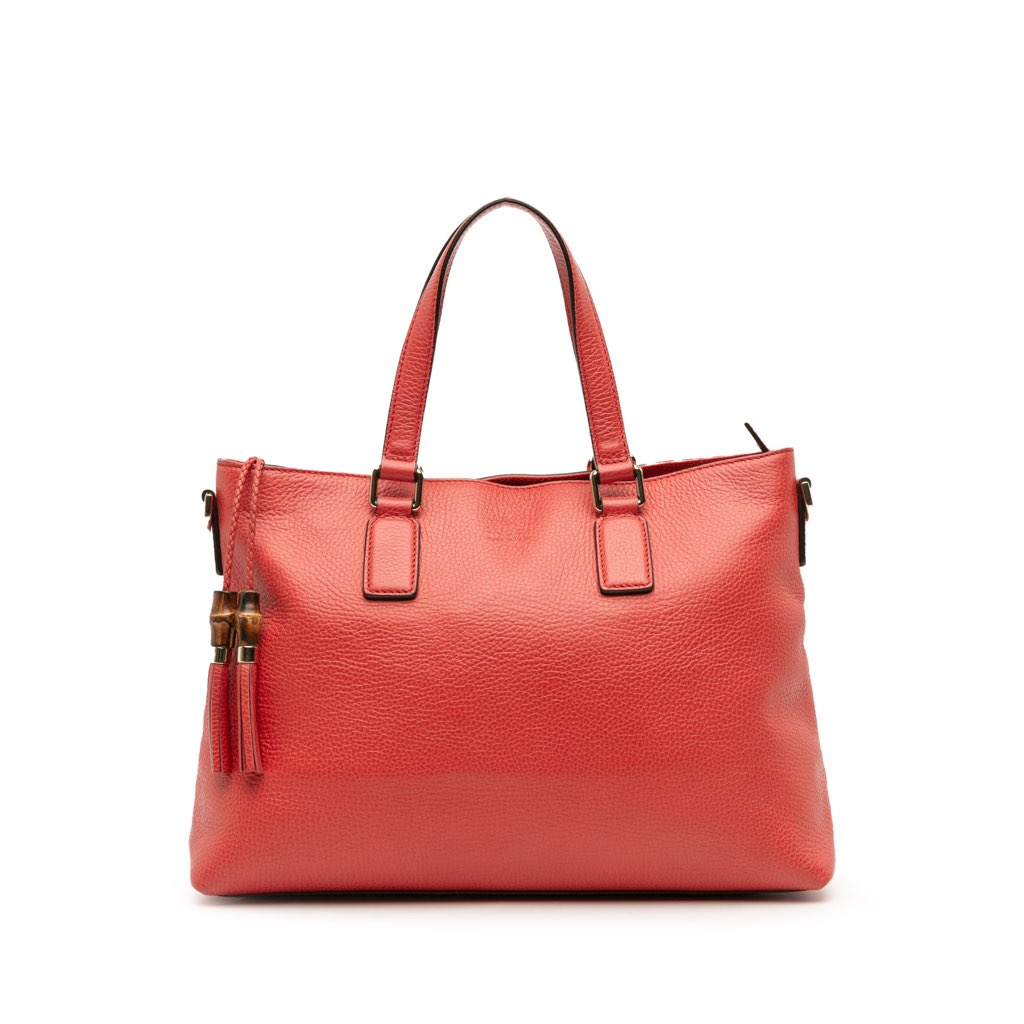 Gucci Leather Bamboo Tassel Satchel