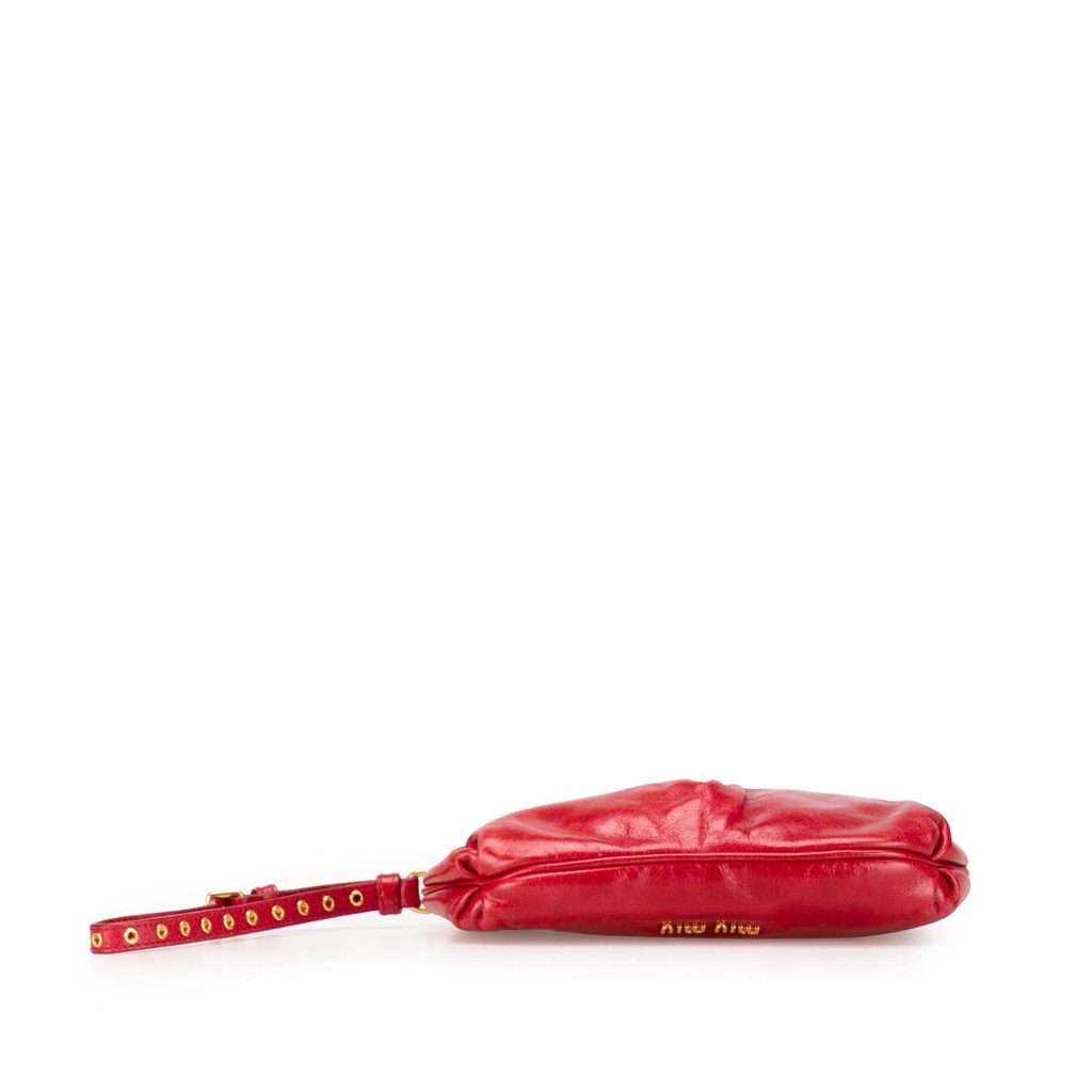 Miu Miu Vitello Shine Bow Wristlet Clutch - Image 6