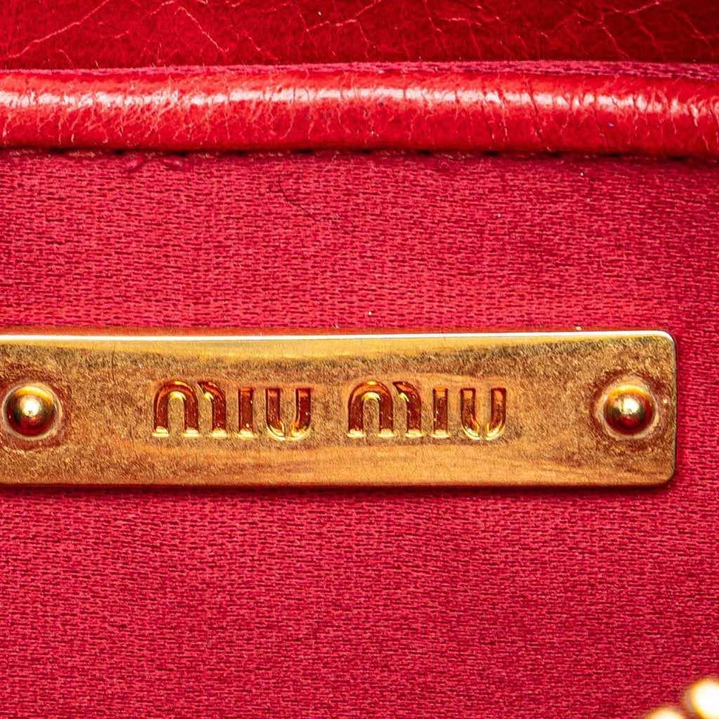 Miu Miu Vitello Shine Bow Wristlet Clutch - Detail 1