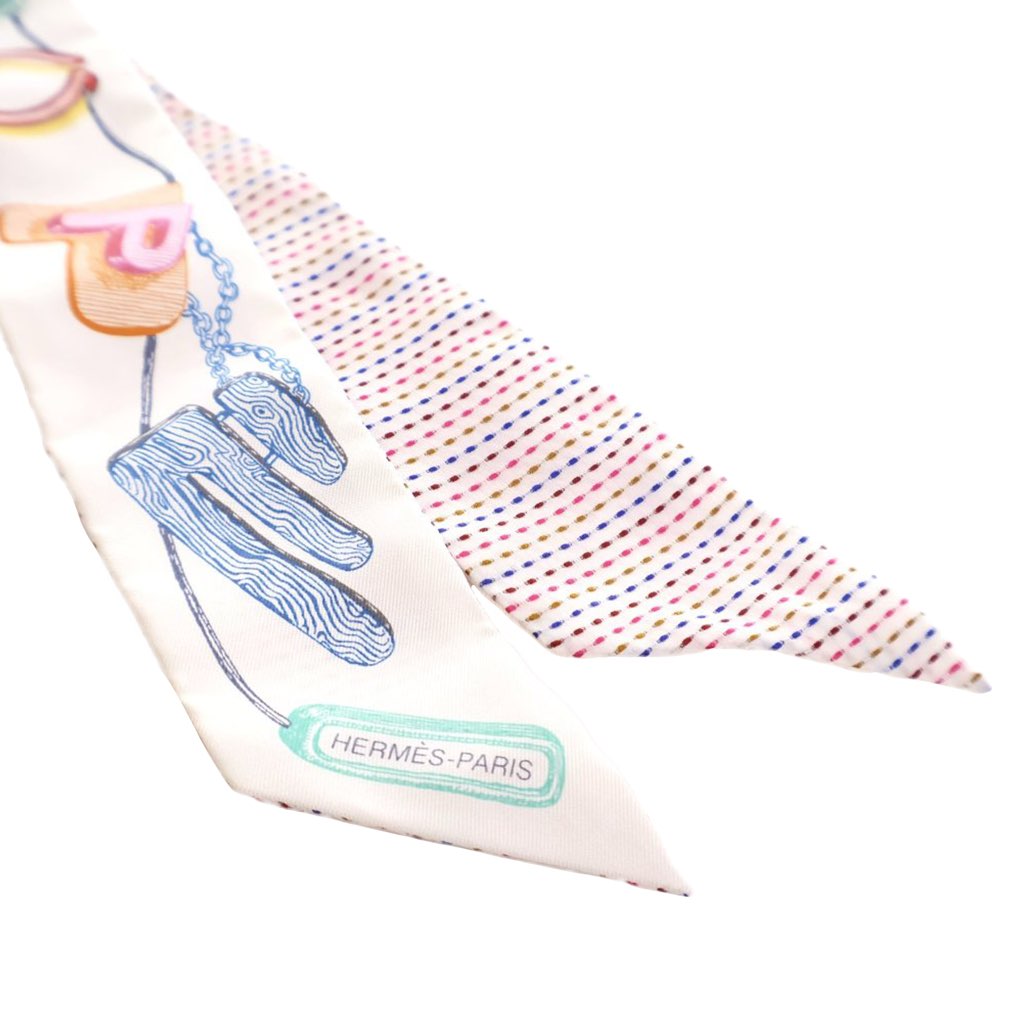 Hermès Chevaloscope Neon Twilly Scarf - 2