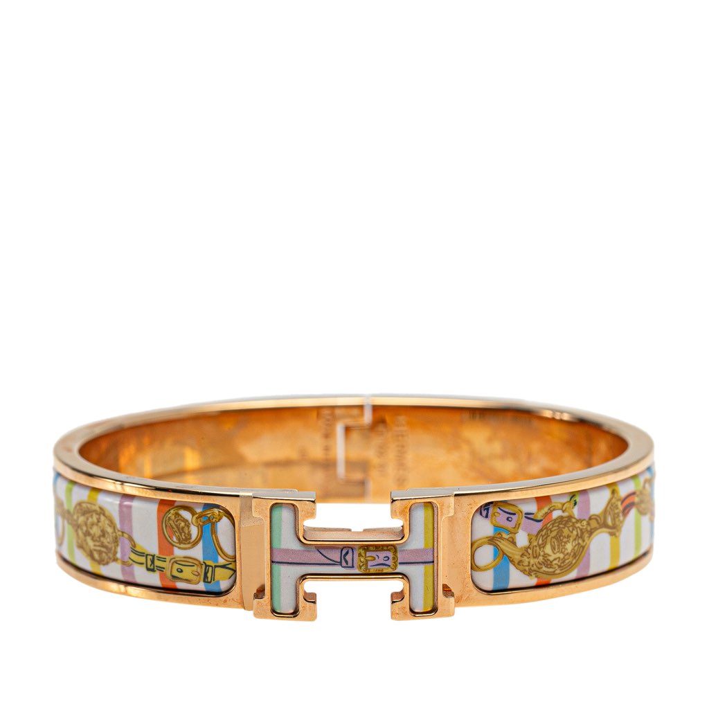 Hermès Narrow Brides De Gala Bayadere Enamel Clic H Bangle