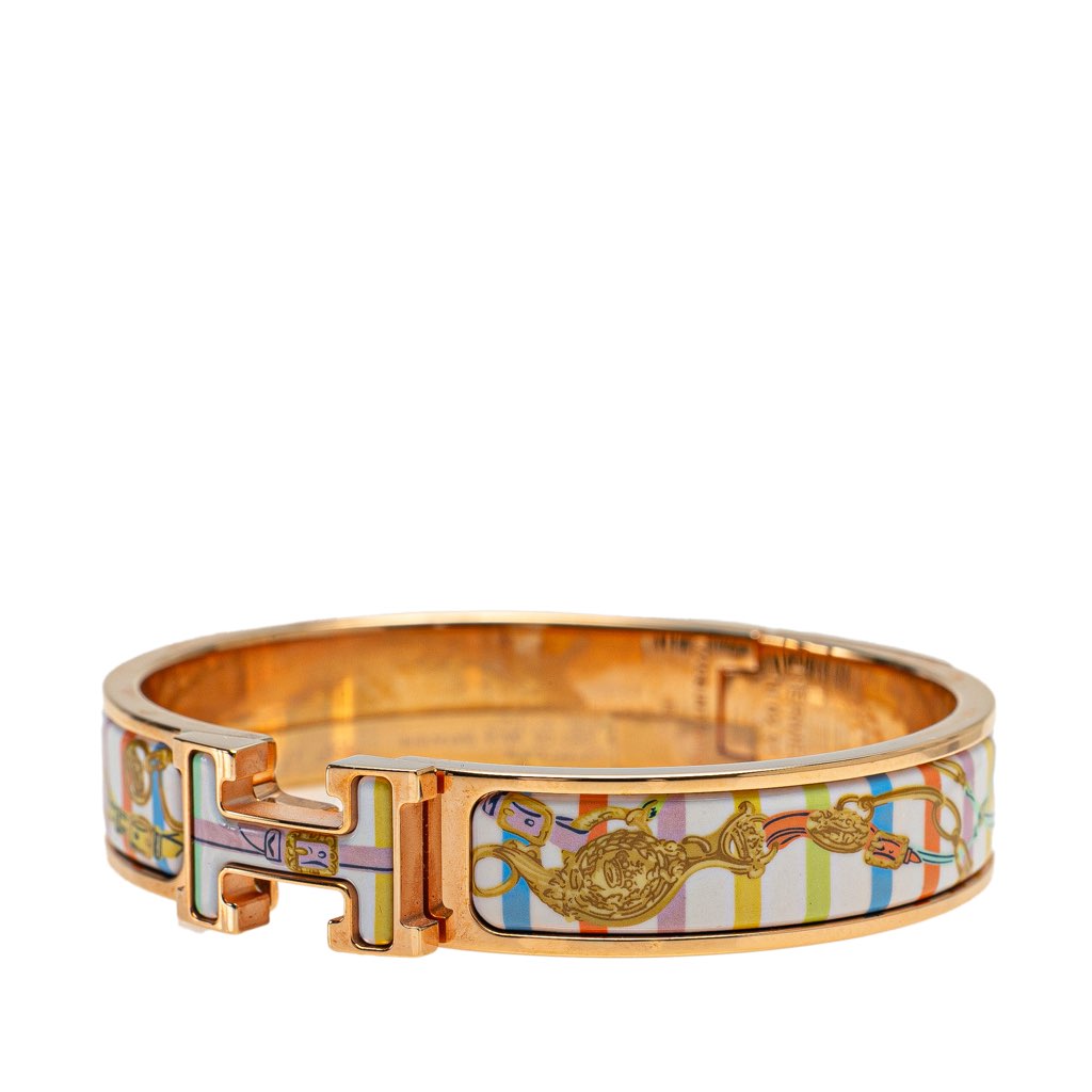 Hermès Narrow Brides De Gala Bayadere Enamel Clic H Bangle - 2