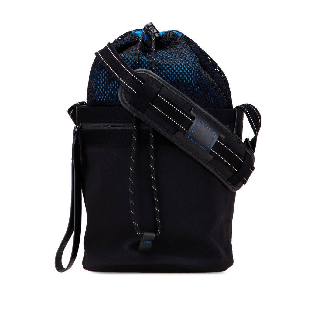 Bottega Veneta Nylon and Mesh Paper Touch Bucket Bag