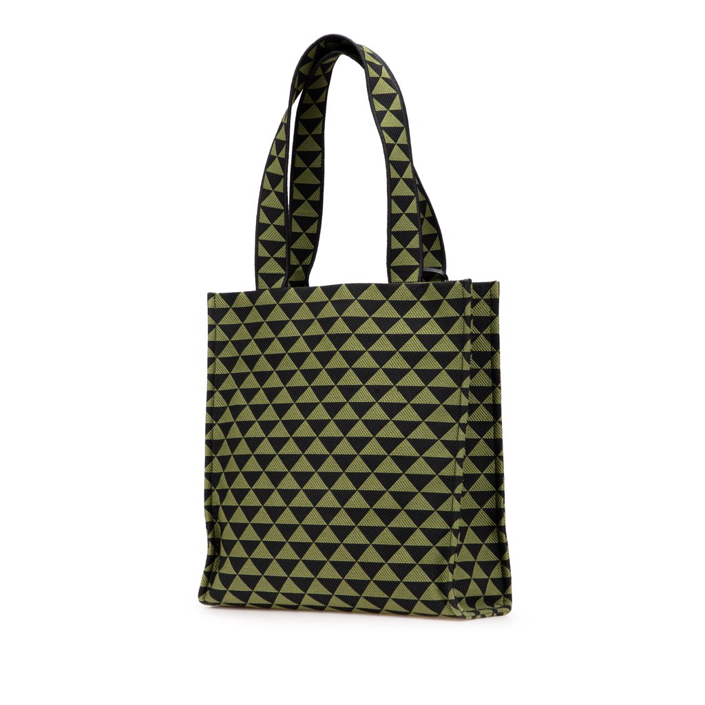 Prada Jacquard Triangolo Symbole Shopping Tote - Back view