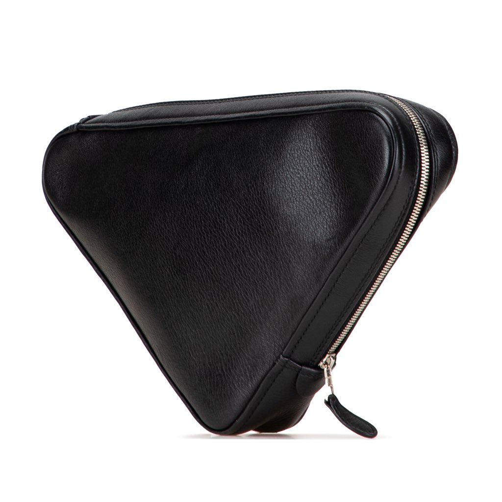 Balenciaga Medium Leather Triangle Clutch - Back view