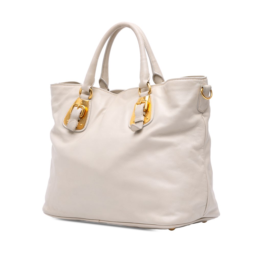 Prada Soft Calf Open Convertible Tote - Back view