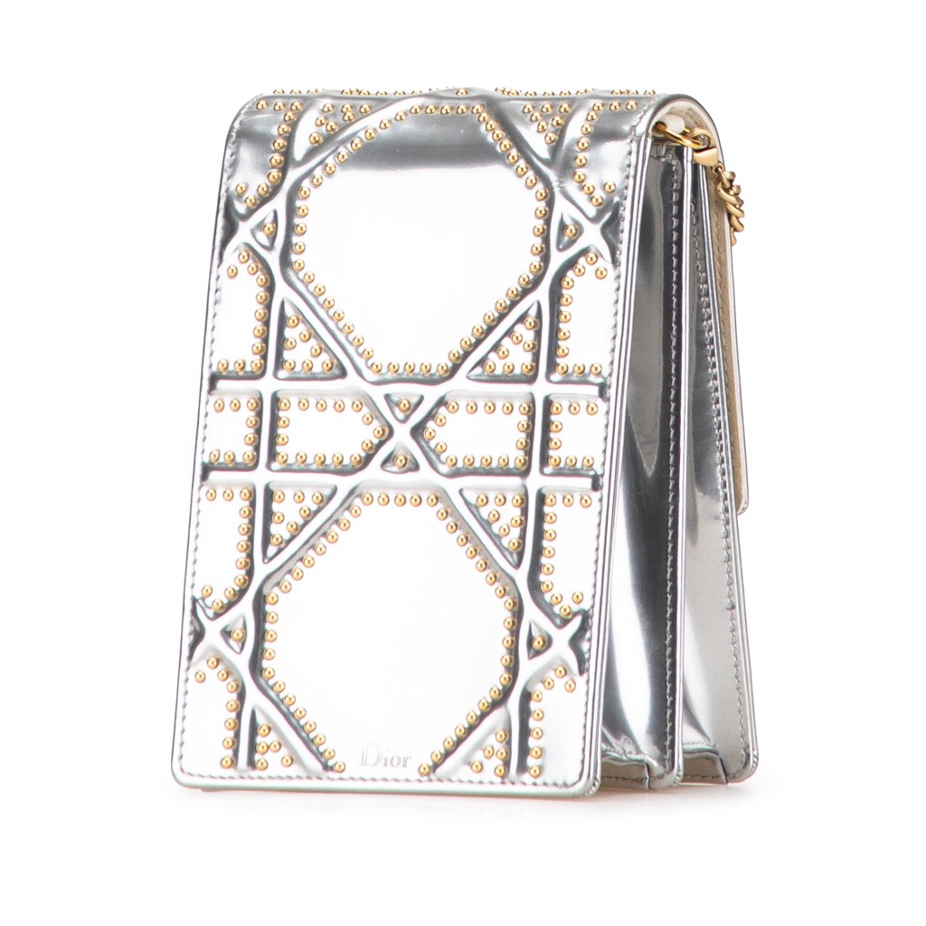 Dior Metallic Studded Calfskin Vertical Diorama - Back view