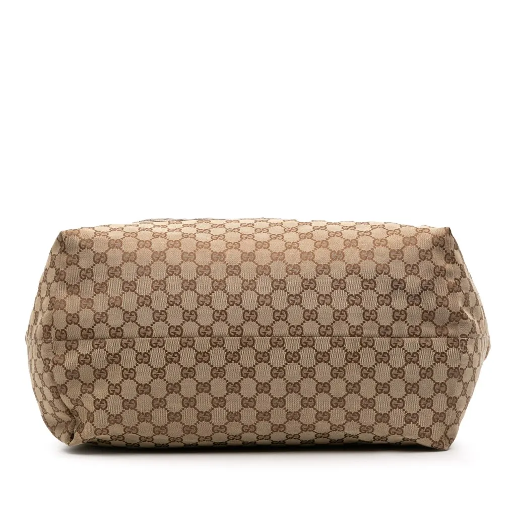 Gucci Medium GG Canvas Oliver Pug Tote Brown Canvas Fair - Inside View