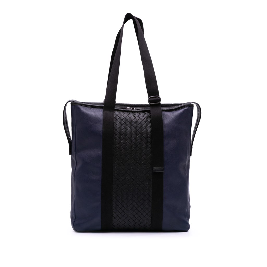 Bottega Veneta Bicolor Leather Intrecciato Tote