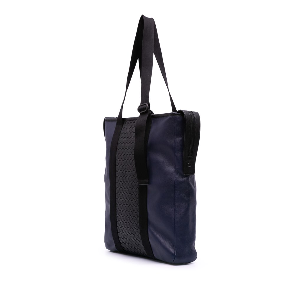 Bottega Veneta Bicolor Leather Intrecciato Tote - Back view