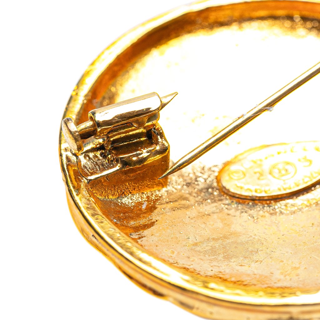 Chanel Gold Plated CC Quilted Brooch - 4