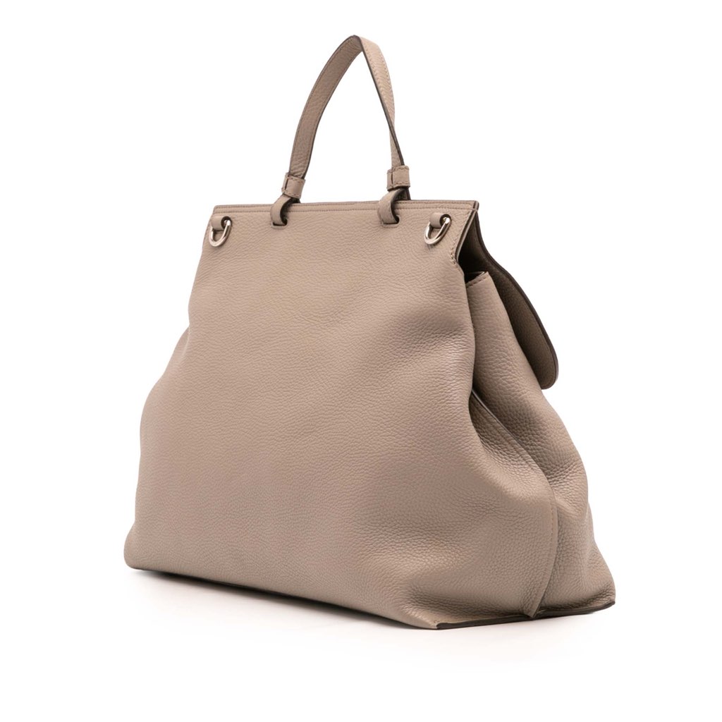 Gucci Large Leather Bamboo Daily Satchel - Back view