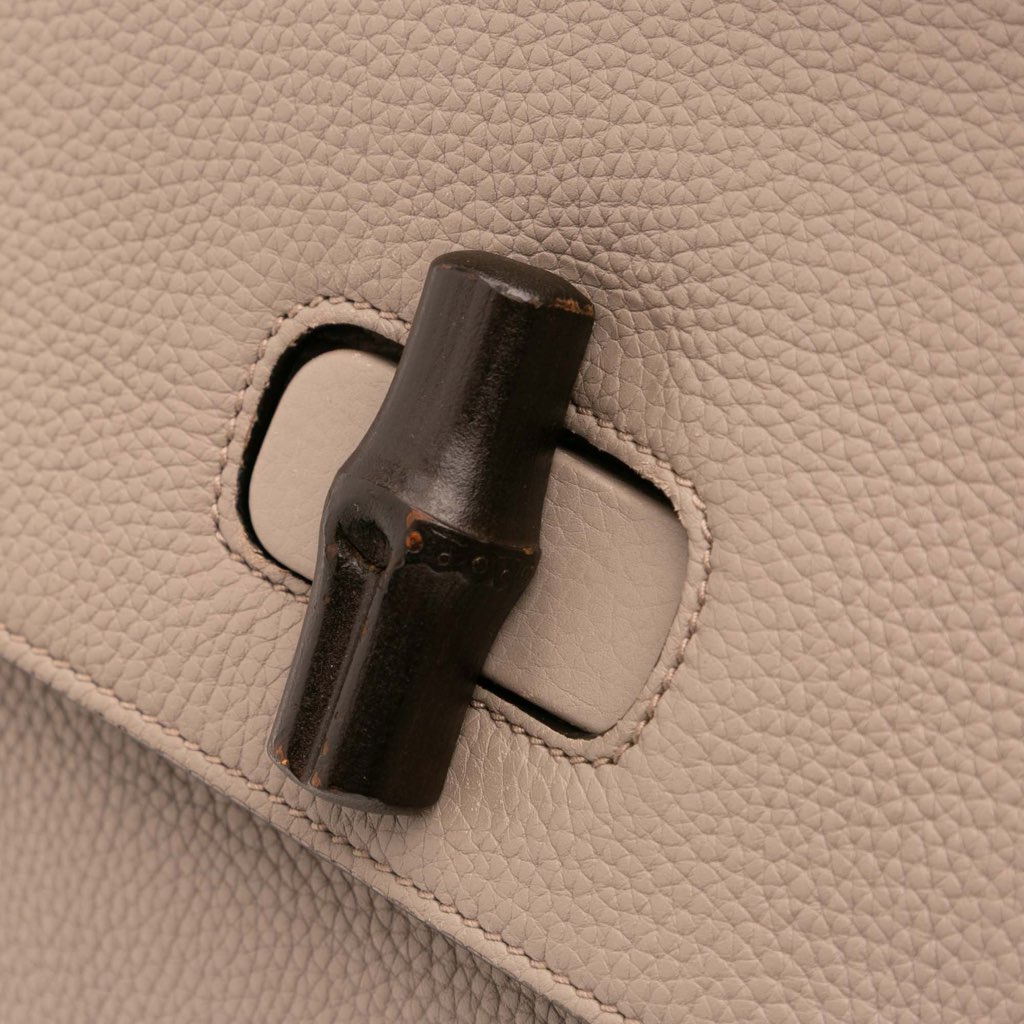 Gucci Large Leather Bamboo Daily Satchel - Image 10
