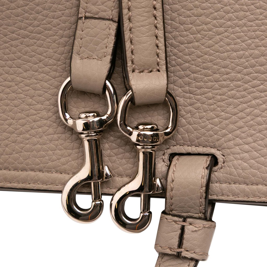 Gucci Large Leather Bamboo Daily Satchel - Image 11