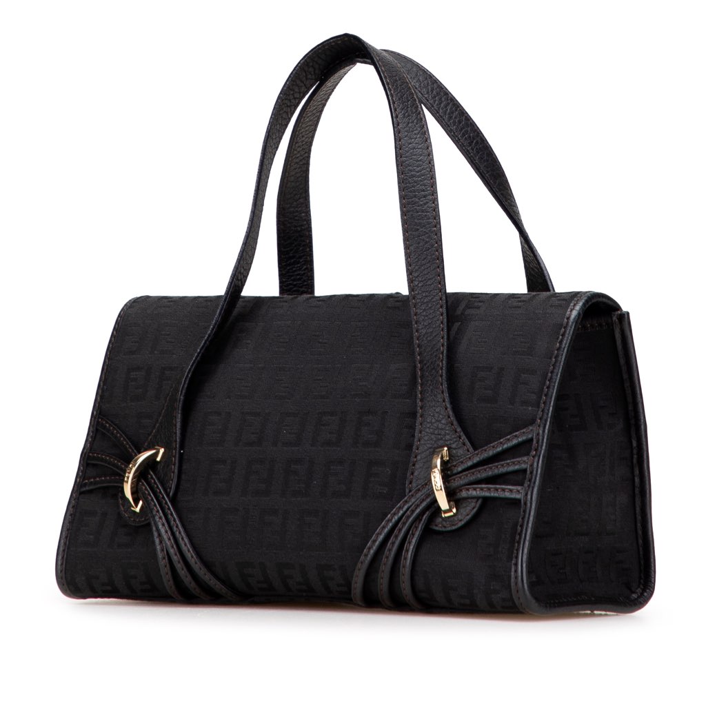 Fendi Zucchino Canvas Handbag - Back view