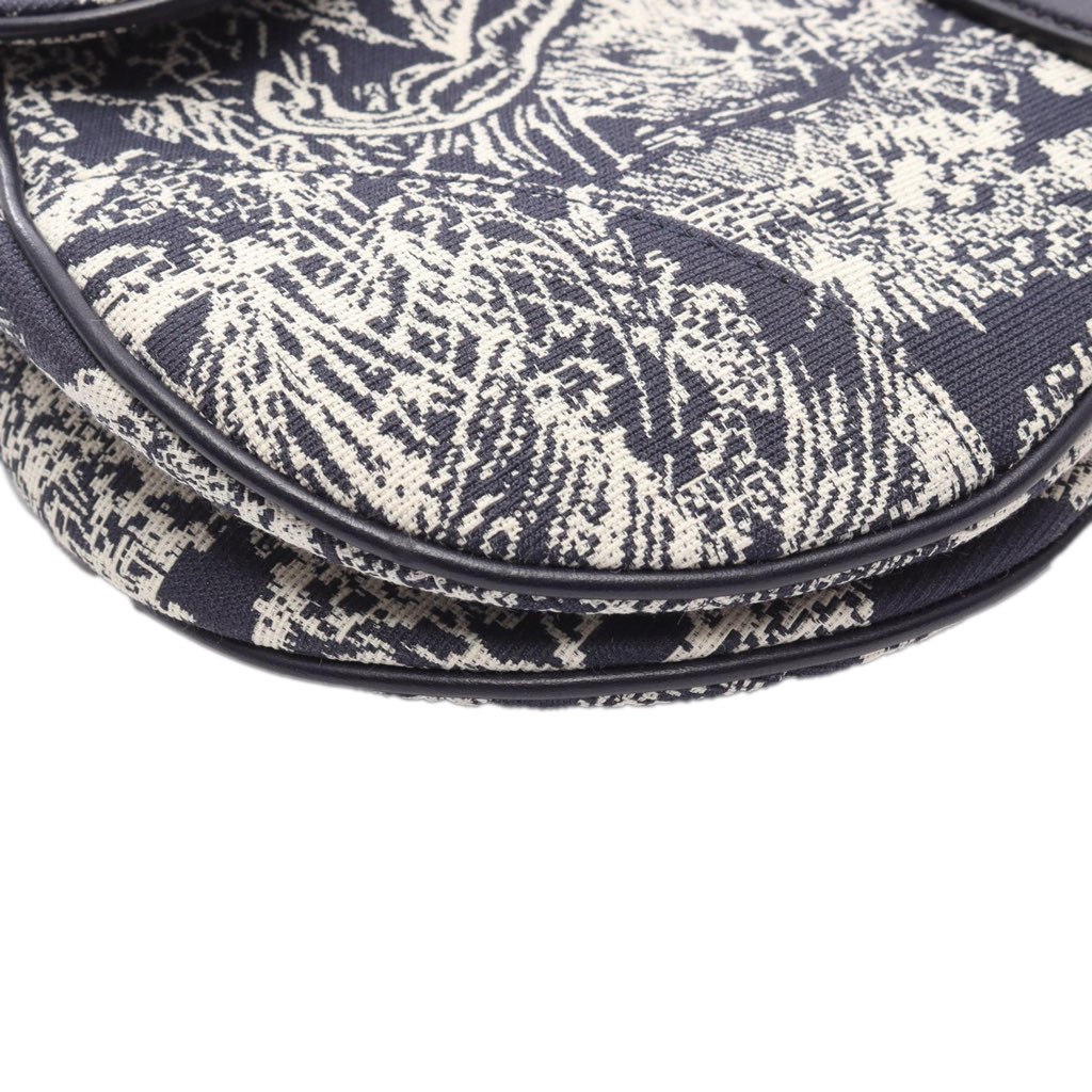 Dior Canvas Embroidered Reverse Toile De Jouy Saddle Bag - 5
