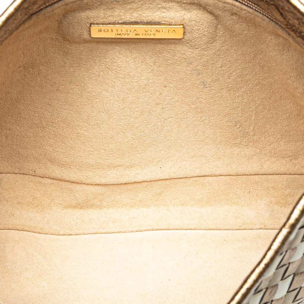 Bottega Veneta Small Metallic Leather Intrecciato Shoulder Bag - 4