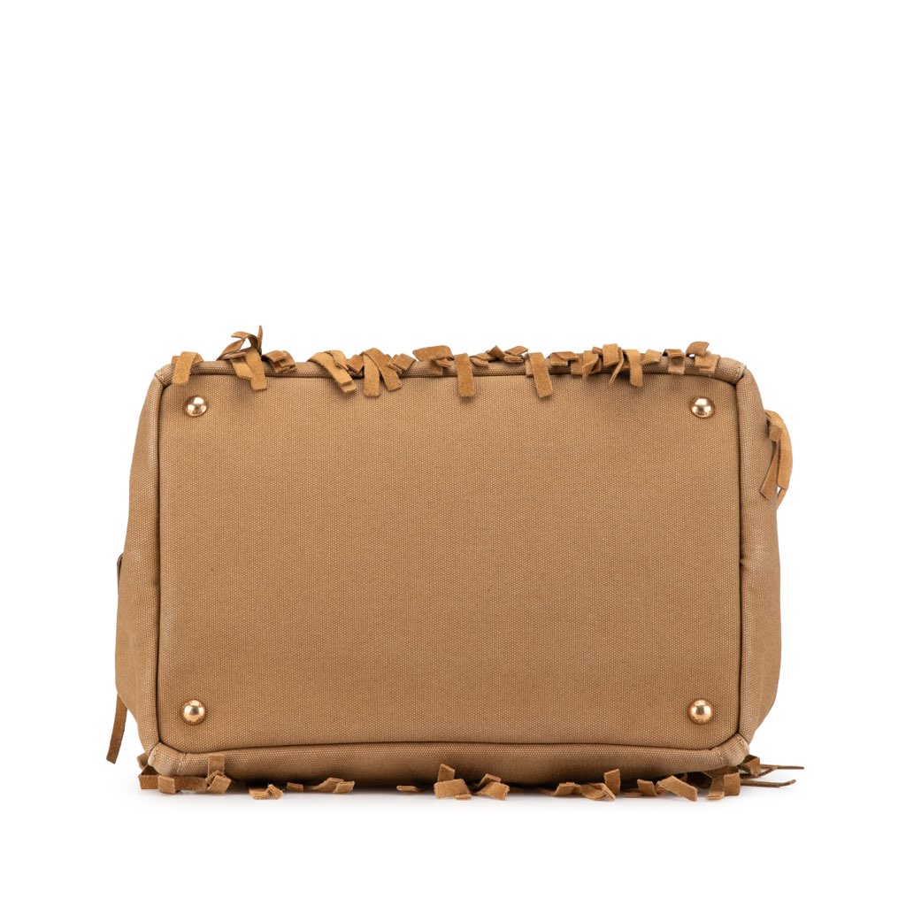 Prada Canvas Canapa Fringe Satchel - 3