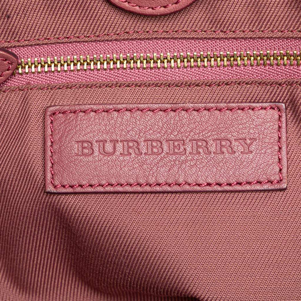 Burberry Small Leather Trimmed Haymarket Check Coated Canvas Canterbury Bow Tote - 5