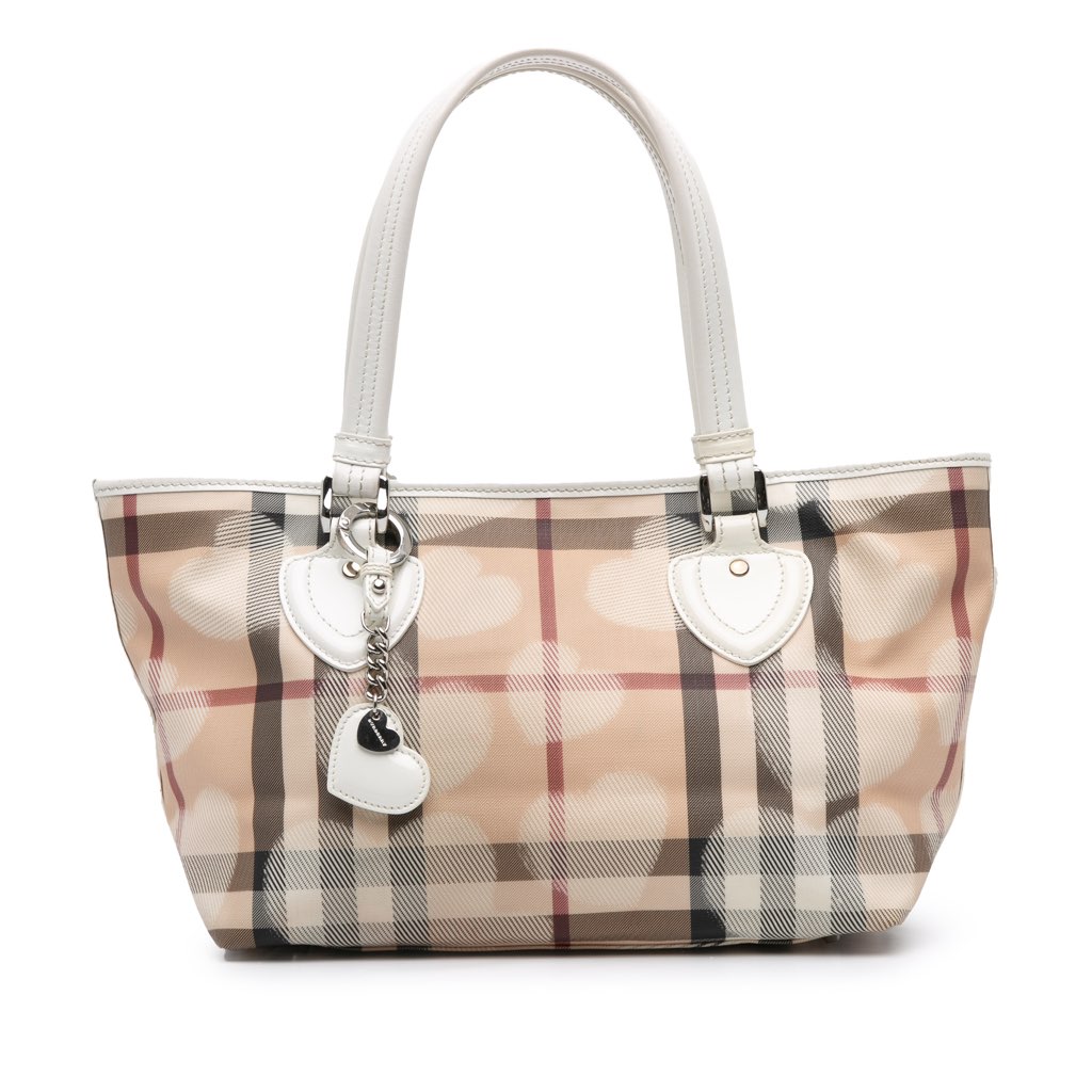 Burberry House Check Coated Canvas Hearts Gracie Tote